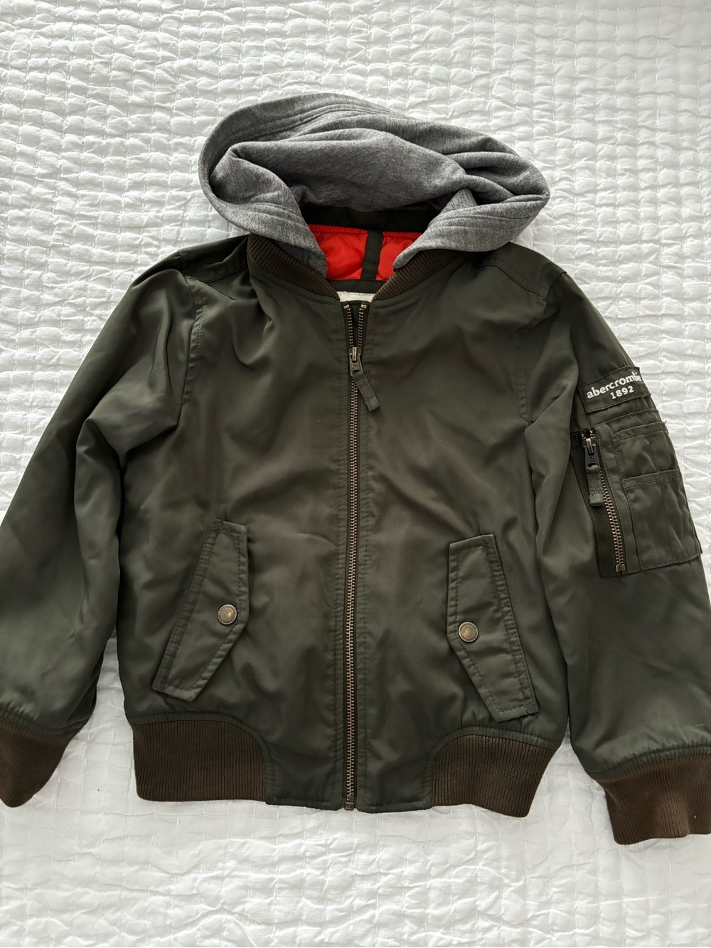 Abercrombie Kids - Boys Bomber Jacket with Hood - Size 5/6